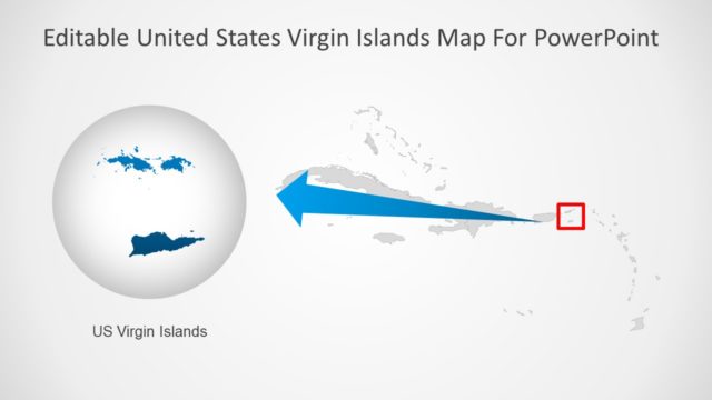 Caribbean and Virgin Islands Map PowerPoint