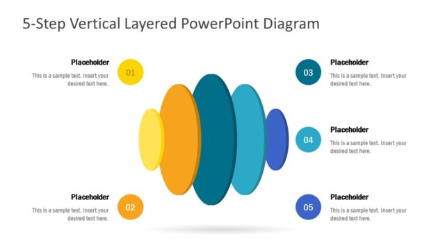 5-Step Vertical Layered Diagram for PowerPoint