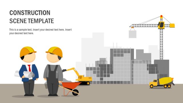 Construction Scene PowerPoint Template