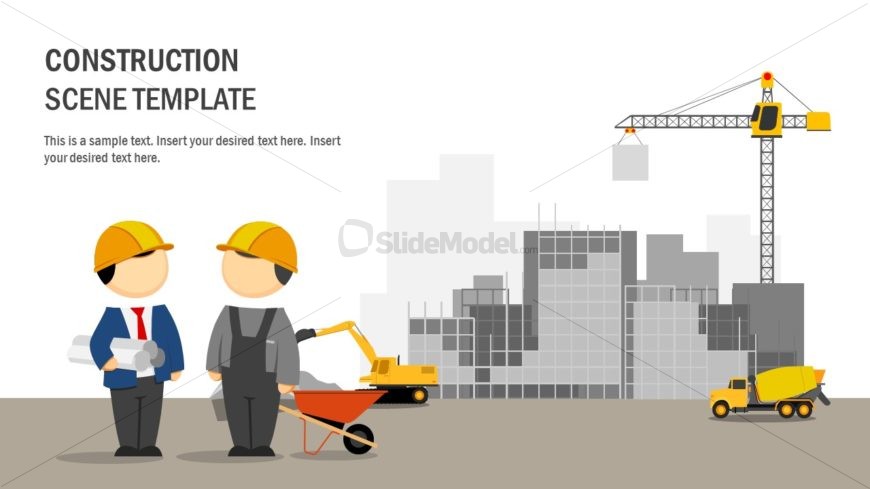 Clipart PowerPoint Template for Construction