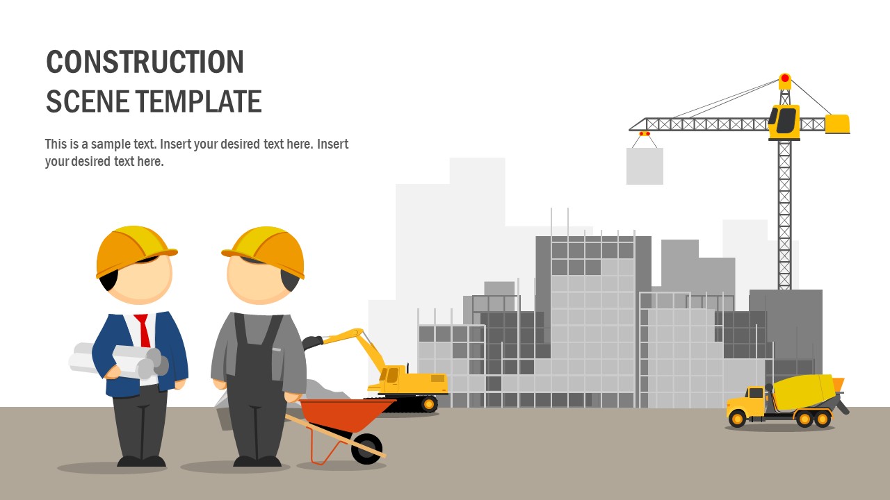 Clipart PowerPoint Template for Construction