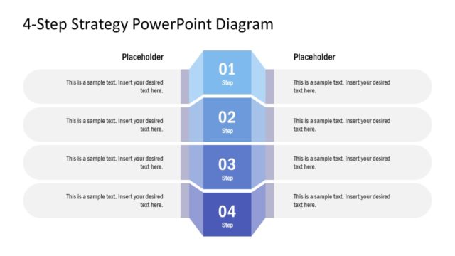 4-Step Strategy Diagram Design for PowerPoint