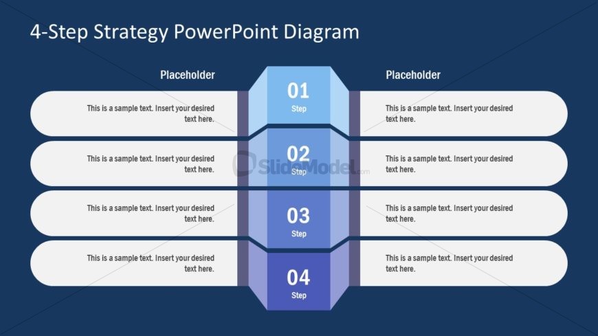 Flat PowerPoint 4 Steps Diagram