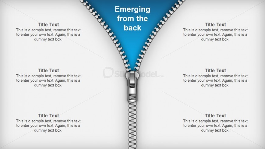PowerPoint Shapes of Zipper Slide Design