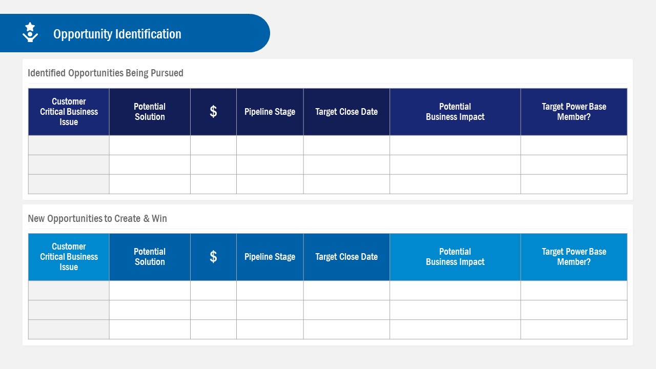 Opportunity Identification Template Account Plan