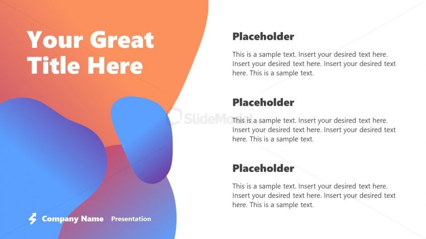Fluid Layouts Backgrounds PPT Template for Company Presentation