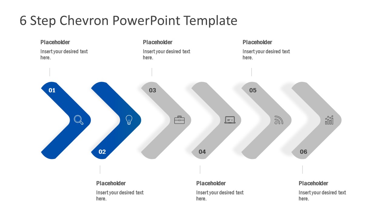 6 Step Chevron PowerPoint Template SlideModel