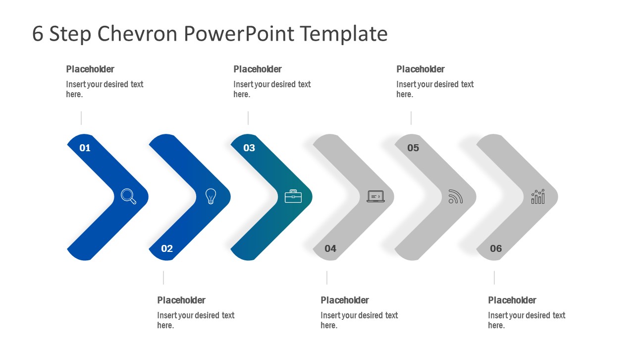 6 Step Chevron PowerPoint Template SlideModel