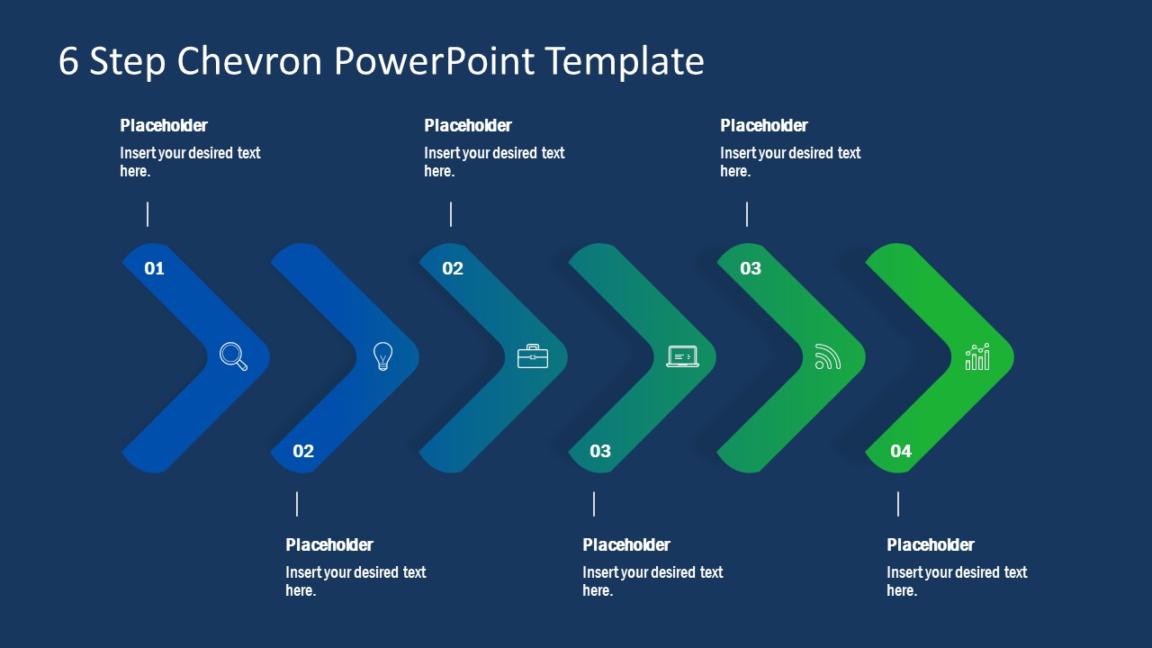 6 Step Chevron PowerPoint Template SlideModel