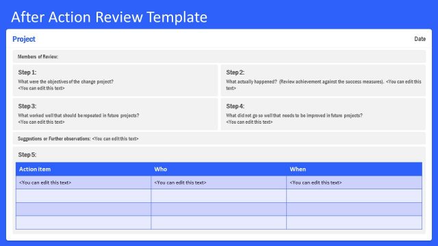 After Action Review Template for PowerPoint