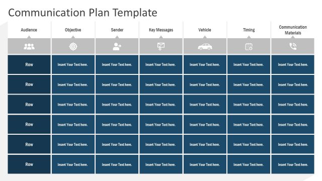 PowerPoint Communication Plan Table