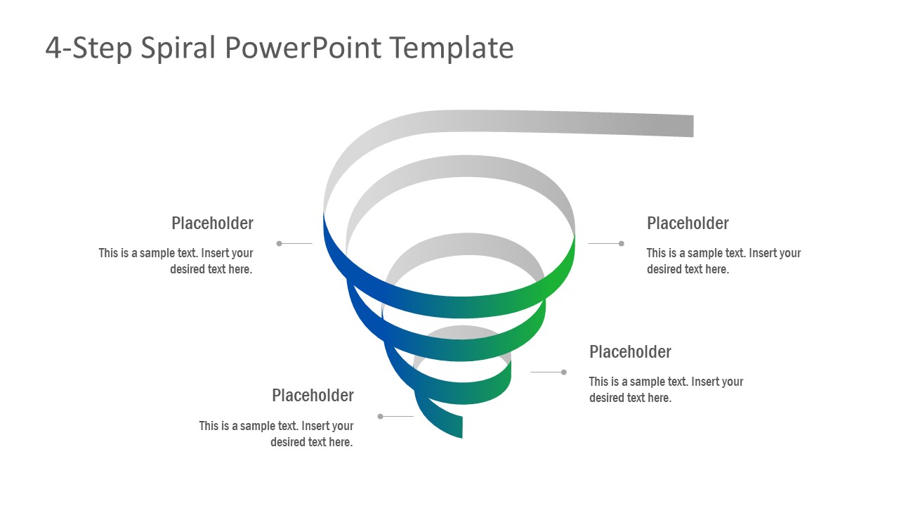 4 Step Spiral PowerPoint Template SlideModel