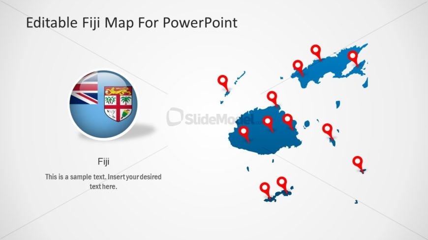 Map and Flag Fiji Template