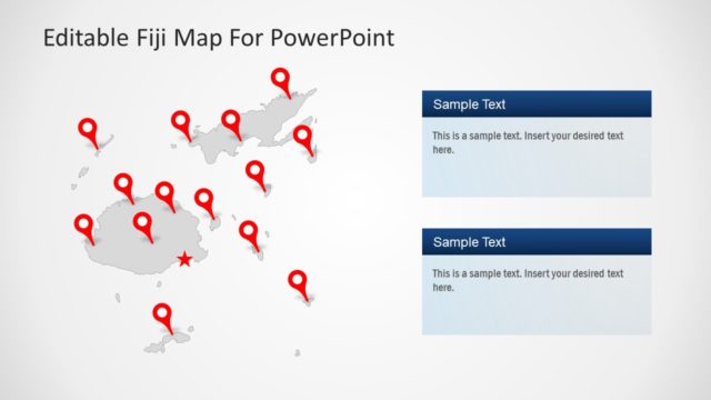 Gray Fiji Map in PowerPoint
