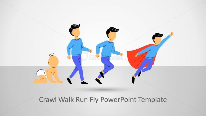 Presentation Template of Man Crawl Walk Run Fly