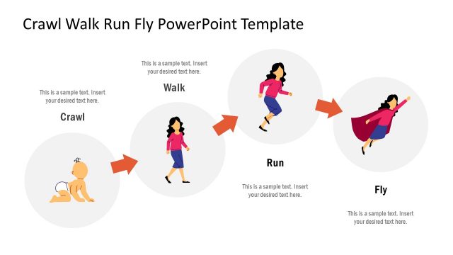 Crawl Walk Run Fly Illustrative PowerPoint