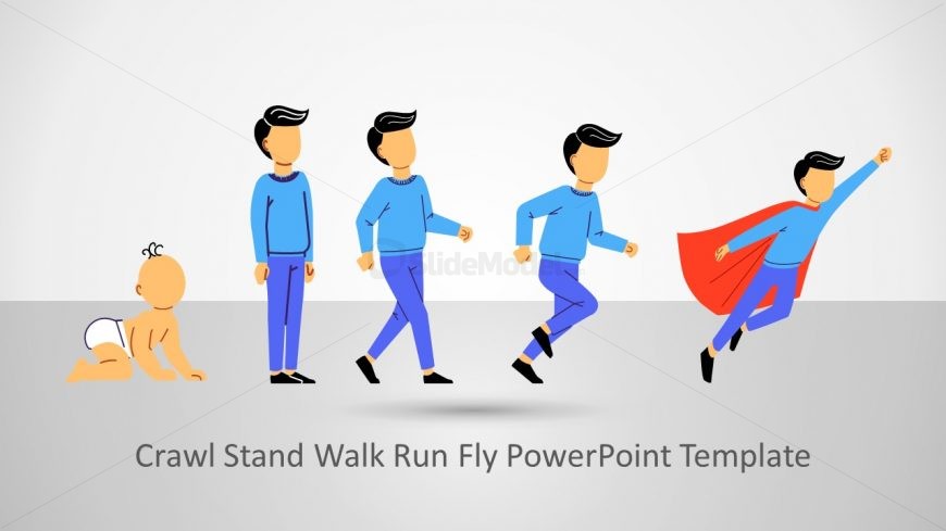 Illustration of Crawl Stand Walk Run Fly 