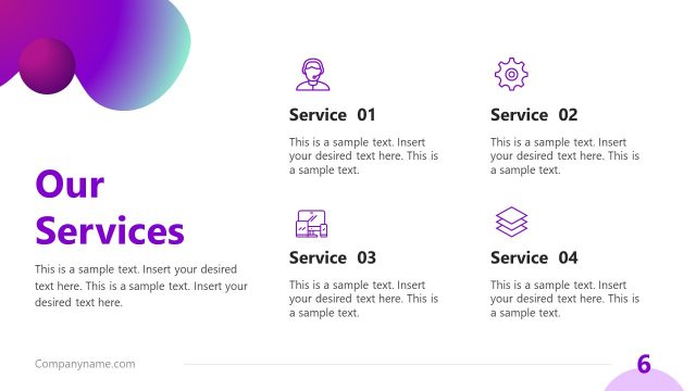 Purple Aesthetic Business PowerPoint Our Services Slide