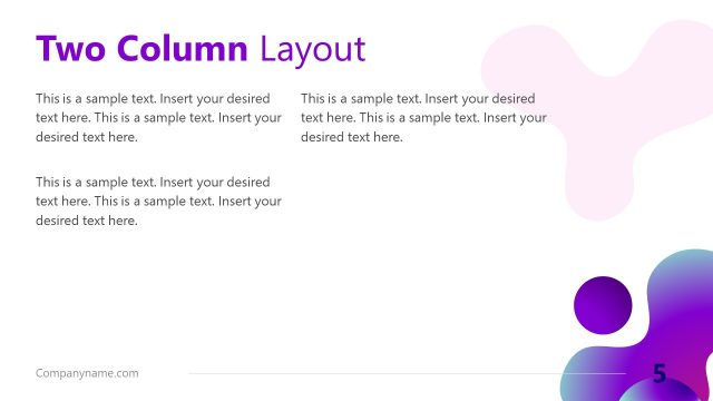 Purple Aesthetic Business PowerPoint Two Columns Slide