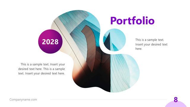Purple Aesthetic Business PowerPoint Portfolio Slide