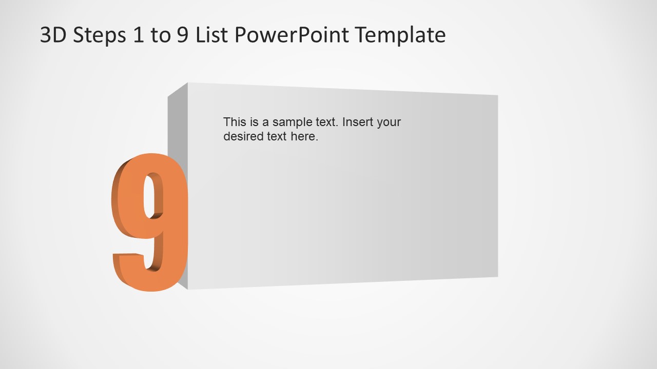 PowerPoint Number 9 List 3D Template 
