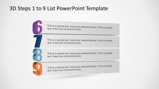 PowerPoint Bullet Points Template 6 to 9 List 