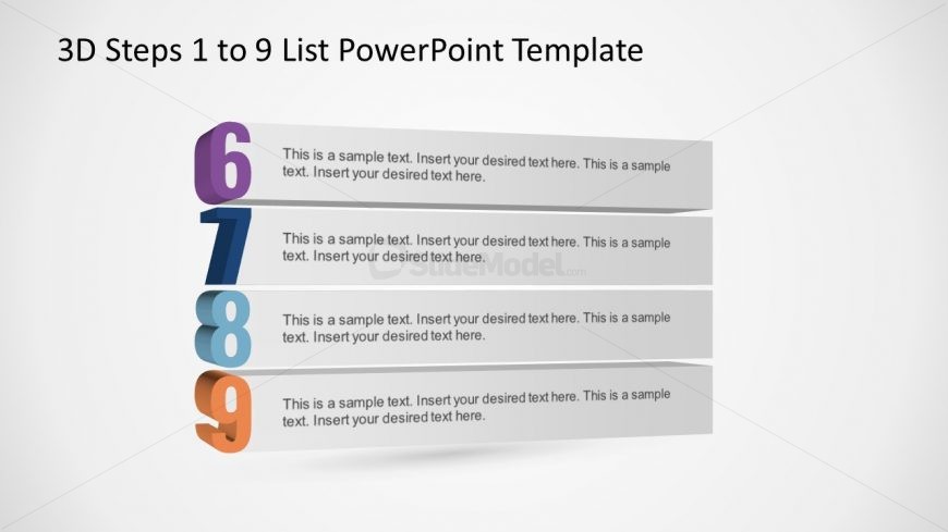 PowerPoint Bullet Points Template 6 to 9 List 