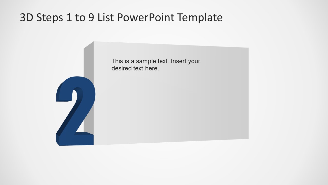 PowerPoint Number 2 List 3D Template 