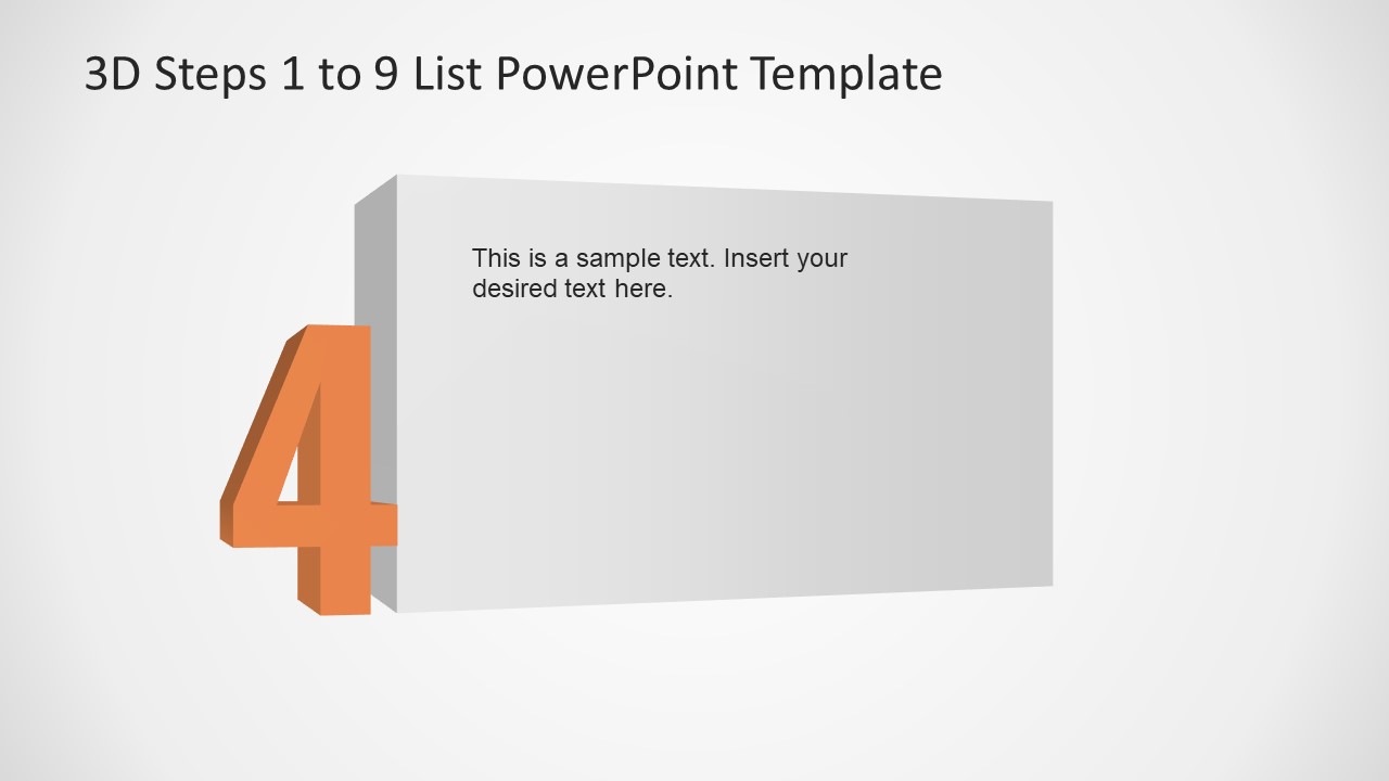 PowerPoint Number 4 List 3D Template 