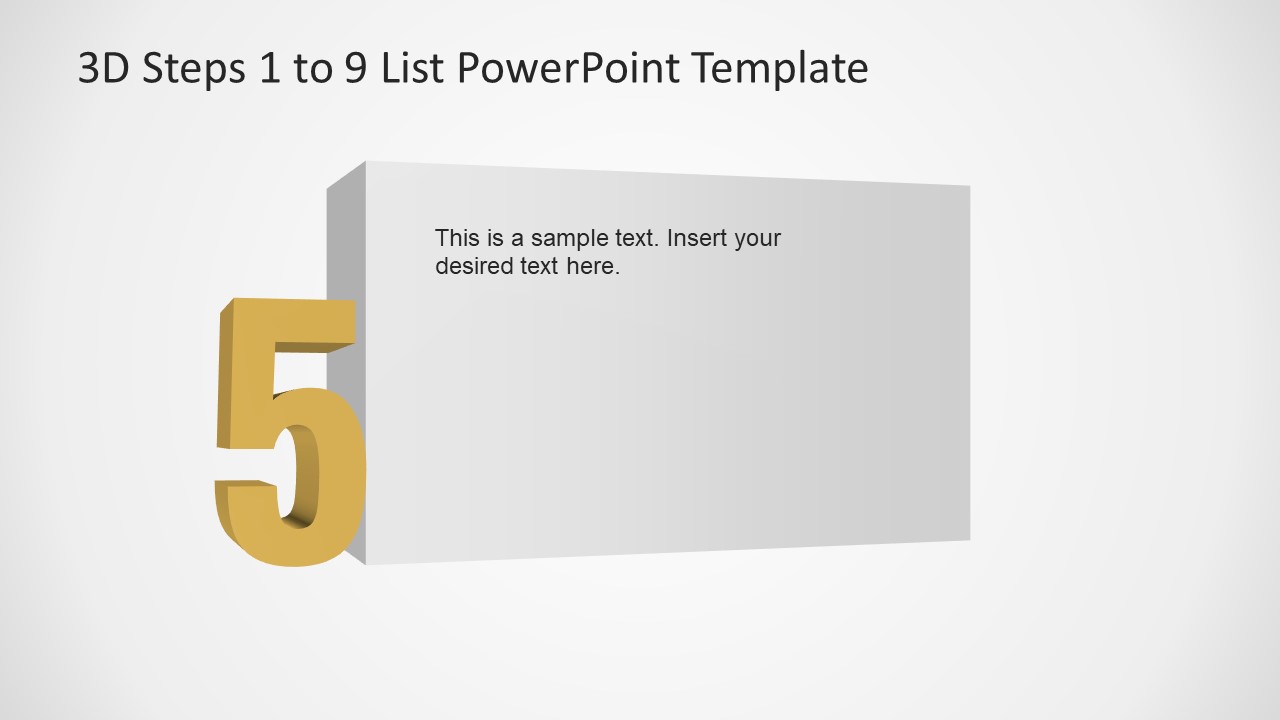 PowerPoint Number 5 List 3D Template 