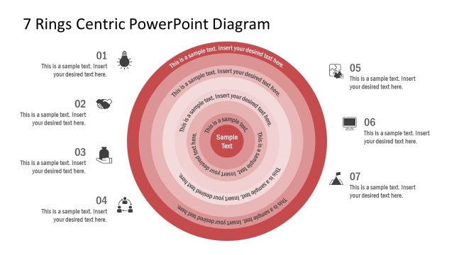 7 Rings Centric Diagram for PowerPoint