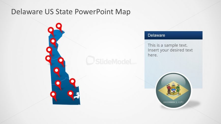 Editable PowerPoint Map of Delaware 