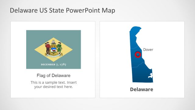 Flag and Map of Delaware in PowerPoint