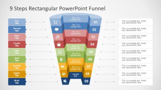 9 Steps PowerPoint Funnel Diagram