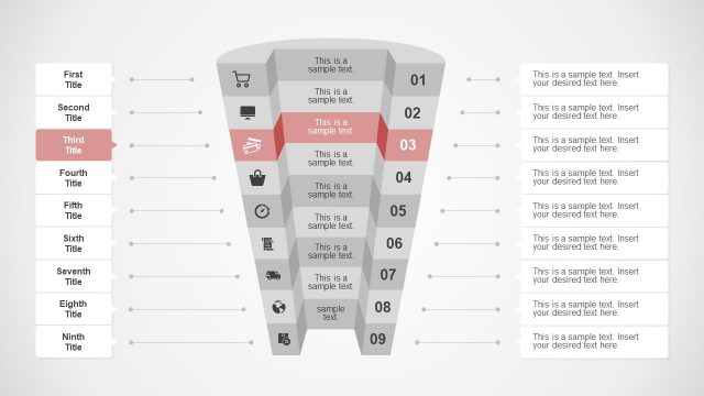 Stage 3 Rectangular PowerPoint Funnel