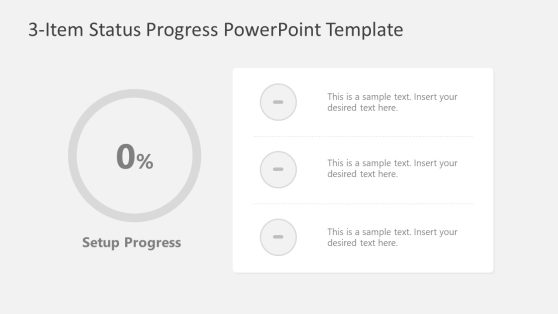3-Item Status Progress PowerPoint Template