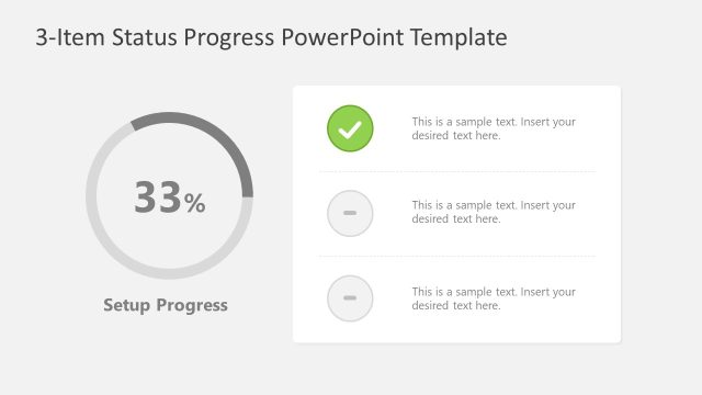 3-Item Status Progress Template Slide