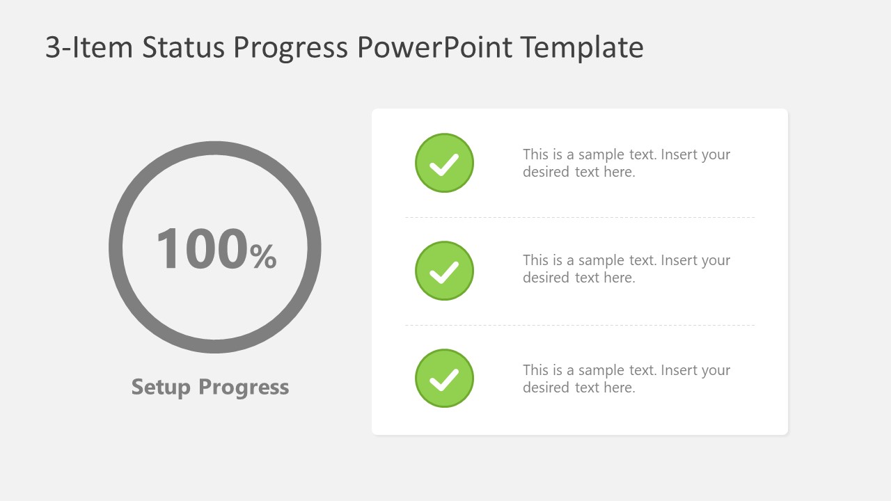 3-Item Status Progress PowerPoint Template