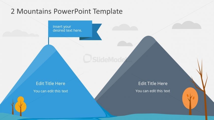 Goal Achievement PowerPoint Mountain Shapes