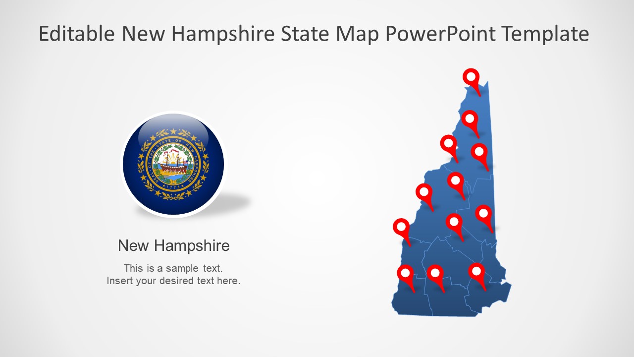 Editable PowerPoint Map for New Hampshire