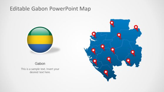 Editable Gabon PowerPoint Map