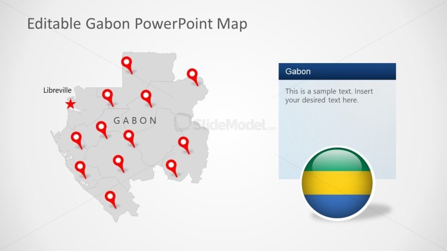 Gabon Map Slide with Location Indicators