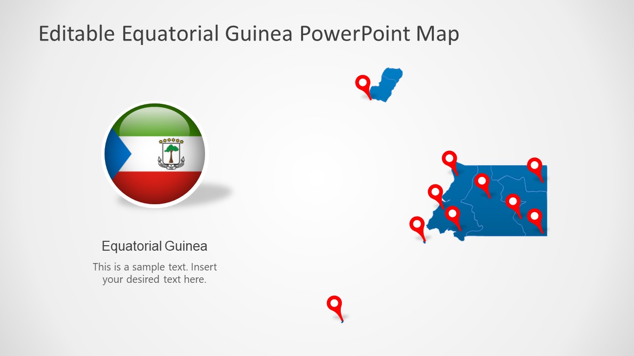 Title Slide for Editable Equatorial Guinea PPT Map
