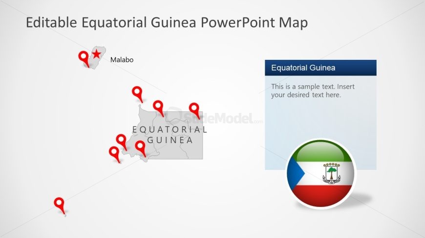 Equatorial Guinea Map Slide with Location Indicators