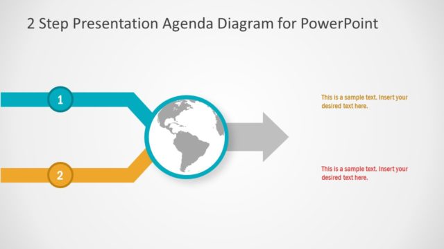 2 Steps Agenda PowerPoint Diagram