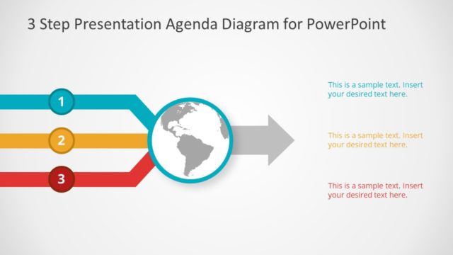 3 Step Presentation Agenda Diagram for PowerPoint