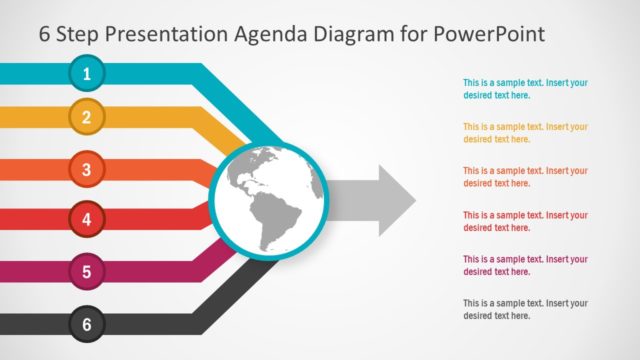 6 Step Presentation Agenda Diagram for PowerPoint
