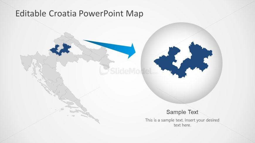 Customizable Croatia Map PPT Template 