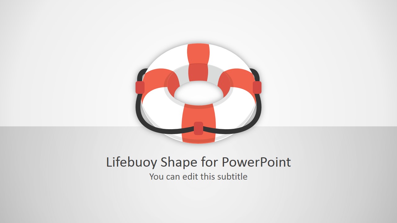 Editable Lifebuoy Shape PPT