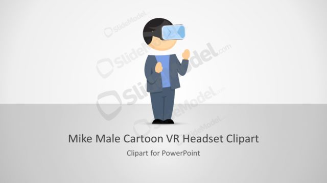 Mike Male Cartoon VR Headset Clipart for PowerPoint